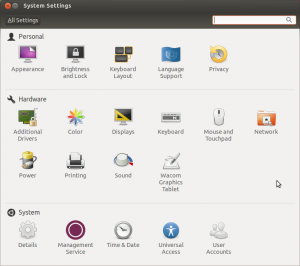 Ubuntu nastavení systému