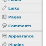 Levostranné menu v adminovi WordPressu